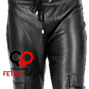 leather black trousers